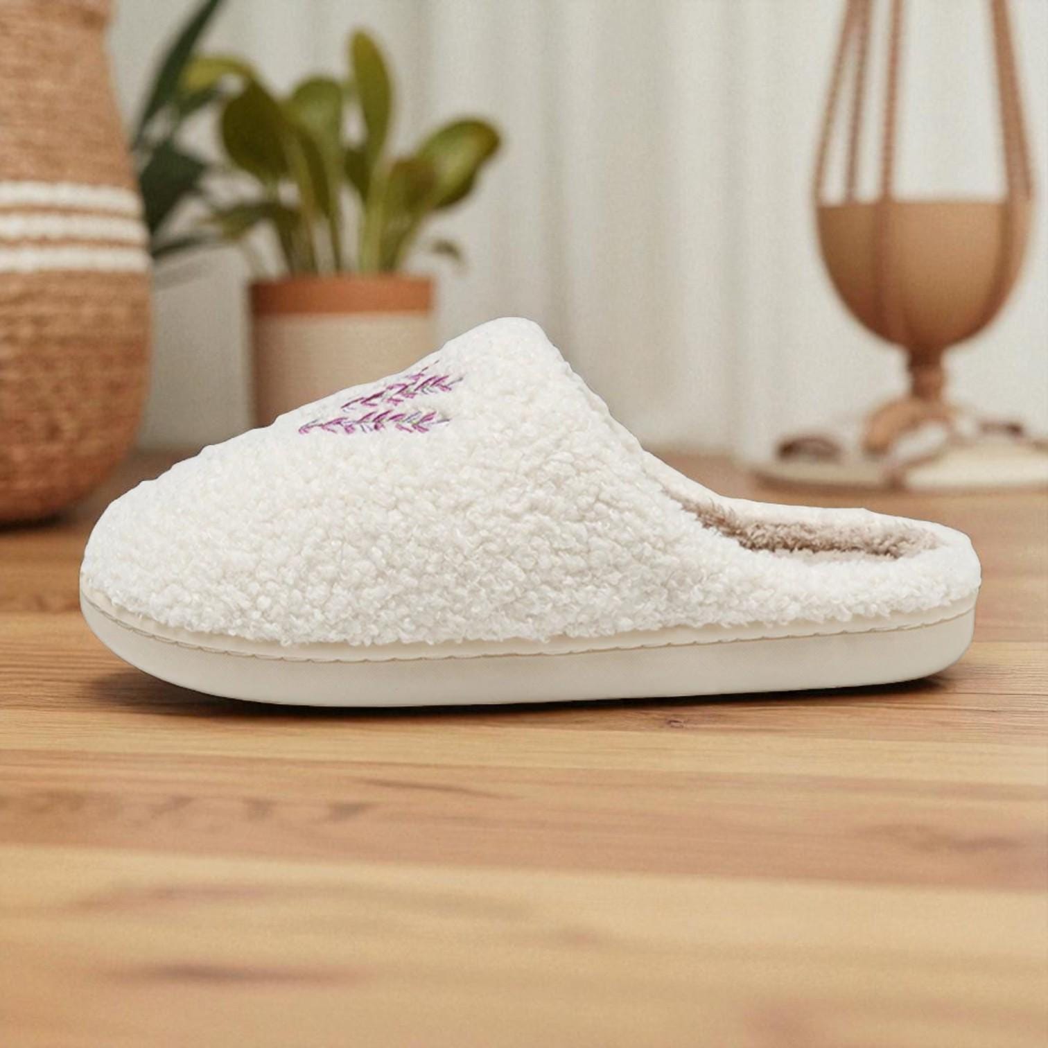 Women’s "Lavender Haze" Fuzzy Slippers with a gentle fuzzy feel