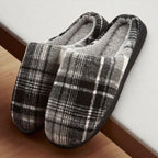 Men’s Classic Plaid Memory Foam Slippers - Warm & Relaxed