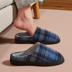 Men’s Classic Plaid Memory Foam Slippers - Warm & Relaxed