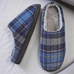 Men’s Classic Plaid Memory Foam Slippers - Warm & Relaxed